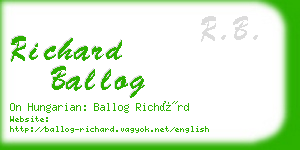 richard ballog business card